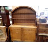 Medium oak Dutch style dresser, 50 x 50 x 170 cm H. Not available for in-house P&P