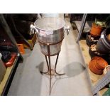 Champagne bucket on steel stand. Not available for in-house P&P