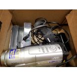 JVC VHS video camera with charger and tapes. Not available for in-house P&P