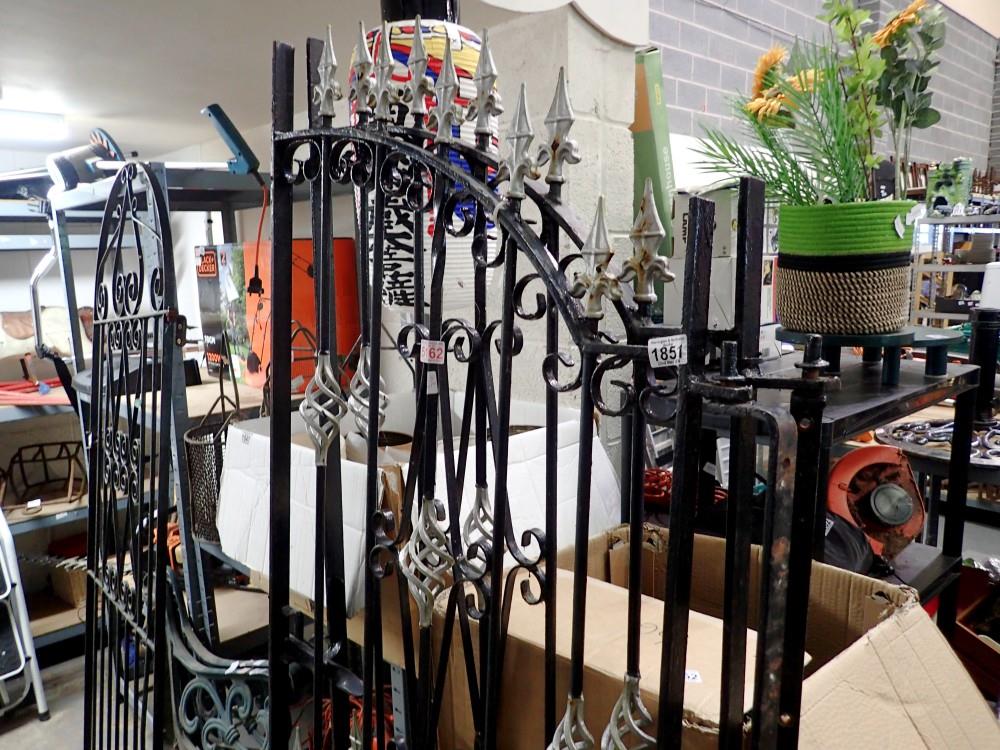 Large pair of black wrought iron gates. Not available for in-house P&P