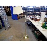 Two table lamps and brass standard lamp, all with shades. All electrical items in this lot have been