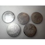 Silver Victorian bun head sixpences (5). UK P&P Group 0 (£6+VAT for the first lot and £1+VAT for