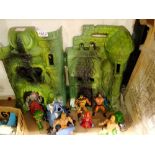 Masters Of The Universe, by Mattell, Castle Greyskull, Road Ripper, Battle Ram and seven figures,