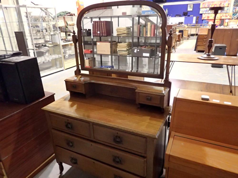 Substantial oak dressing table with six drawers, 108 x 50 cm. not available for in house postage