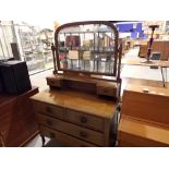 Substantial oak dressing table with six drawers, 108 x 50 cm. not available for in house postage