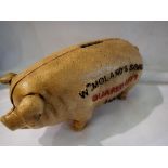 Cast iron Quaker City piggy bank, L: 20 cm. Not available for in-house P&P