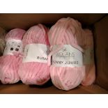 Ten balls of Rowland Bunny Jumbo super soft polyester wool in pink, 200g, 80 meters. Not available