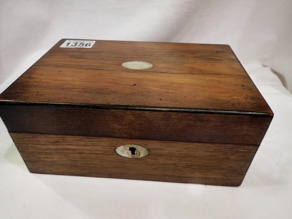 Walnut box with fitted interior, 20 x 12 x 9 cm. Not available for in-house P&P