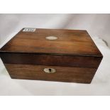 Walnut box with fitted interior, 20 x 12 x 9 cm. Not available for in-house P&P