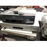 Bush video player & Sony DVD player and Panasonic video recorder. All electrical items in this lot