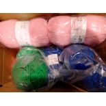 Ten balls of Babycare pink wool and ten rolls of Woolcraft fashion chunky. Not available for in-