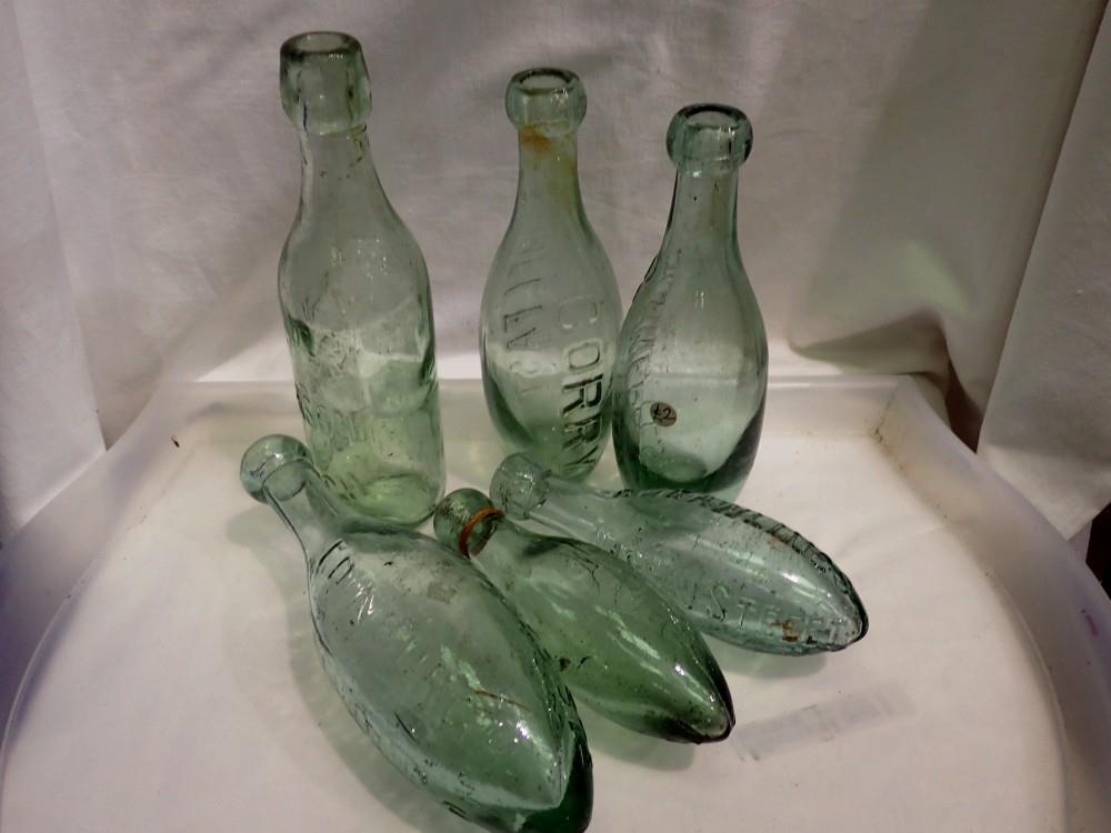 Quantity of Victorian glass bottles. Not available for in-house P&P