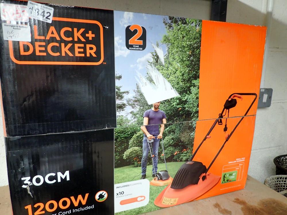 Boxed Black & Decker, 30cm 1200W mower. Not available for in-house P&P