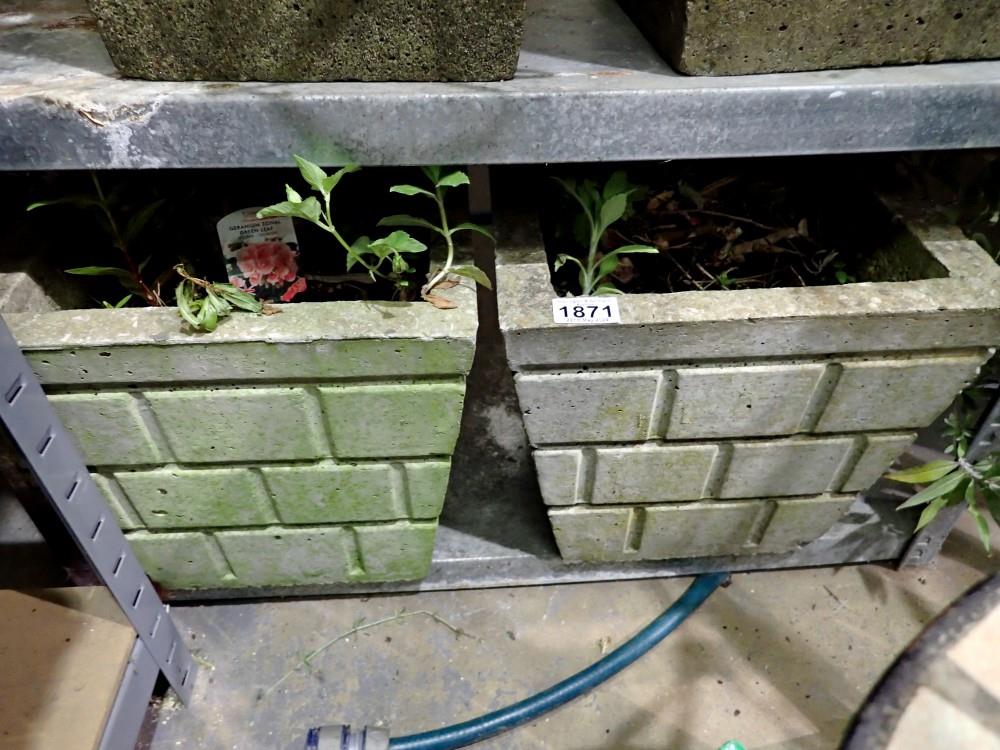 Two square planters. Not available for in-house P&P