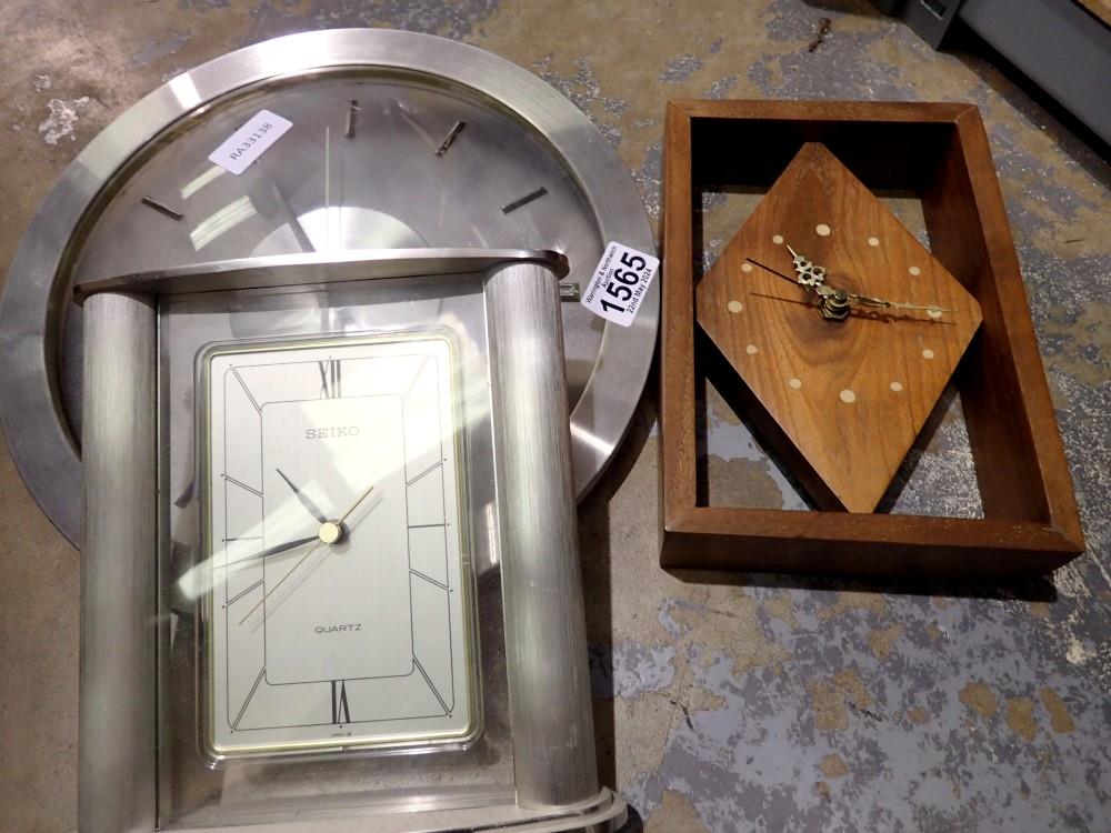 Three battery operated clocks. Not available for in-house P&P