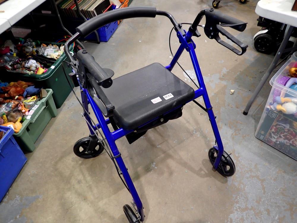 Rollator walking aid with seat. Not available for in-house P&P