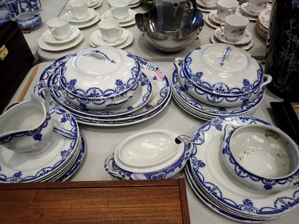 Keyling & Co, blue and white dinner service. Not available for in-house P&P