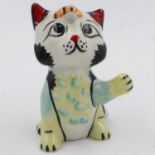 Lorna Bailey cat and bee, H: 12 cm. UK P&P Group 1 (£16+VAT for the first lot and £2+VAT for