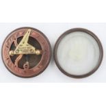 Reproduction brass sundial compass marked Elliot Bros, D: 17 cm. UK P&P Group 2 (£20+VAT for the