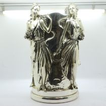 Marcello Giorgio Riempito, silver coated figural ice bucket, with glass liner, H: 30 cm. UK P&P