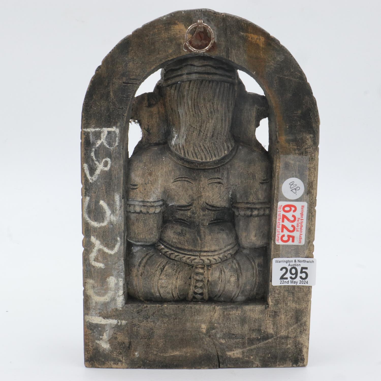 Eastern carved Ganesh wall plaque, H: 30 cm. UK P&P Group 2 (£20+VAT for the first lot and £4+VAT - Image 2 of 3