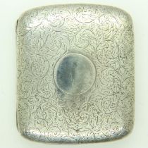 Victorian hallmarked silver cigarette case with chased decoration, 98g. UK P&P Group 1 (£16+VAT