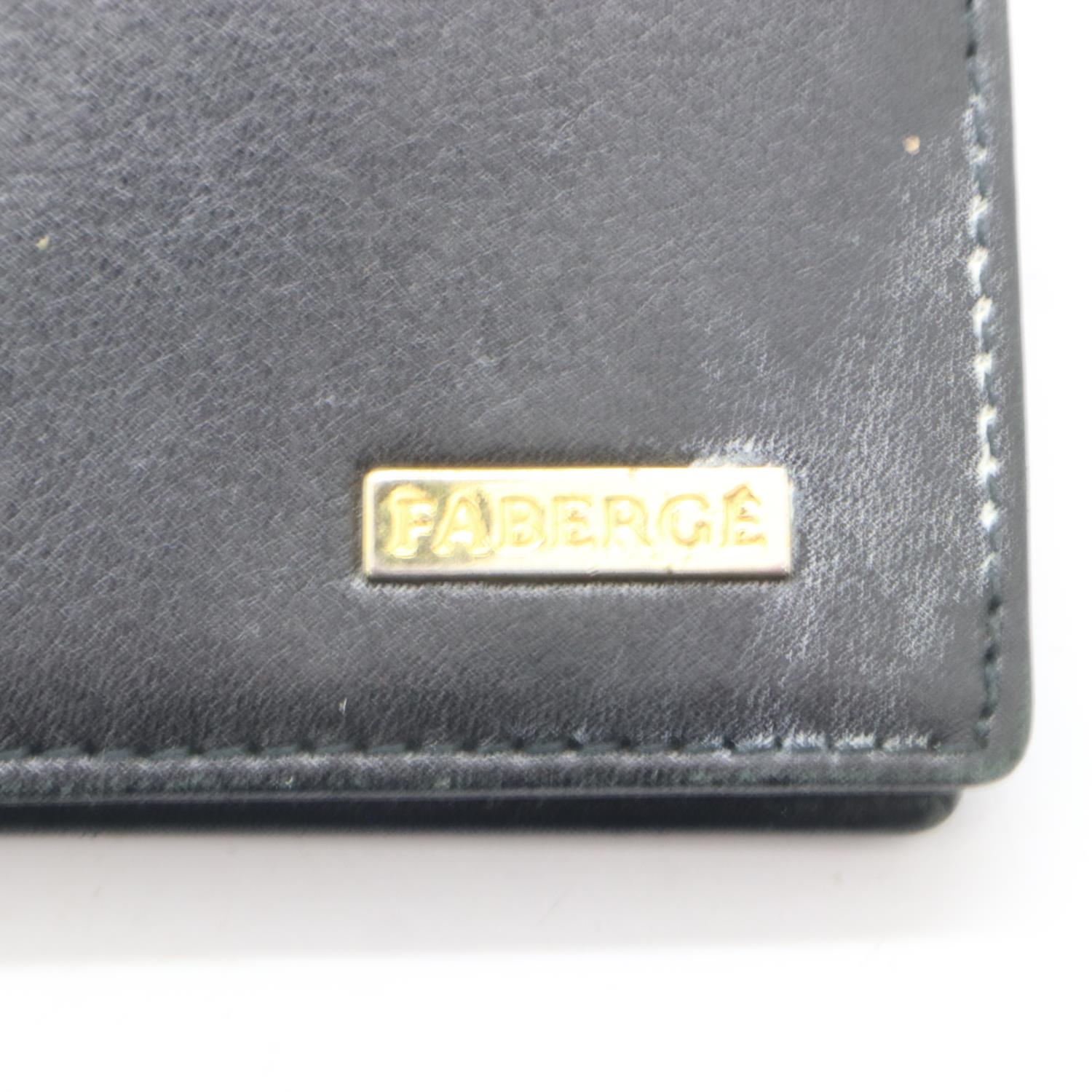 Faberge silk lined, black leather card wallet. UK P&P Group 1 (£16+VAT for the first lot and £2+ - Bild 2 aus 3