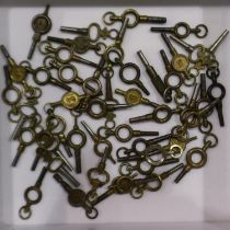 Approximately fifty 19th and 20th century pocket watch keys. UK P&P Group 0 (£6+VAT for the first