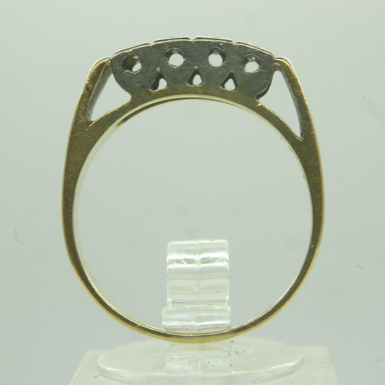 18ct gold ten-stone diamond set ring, size N/O, 4.8g. P&P Group 0 (£6+VAT for the first lot and £1+ - Image 2 of 3