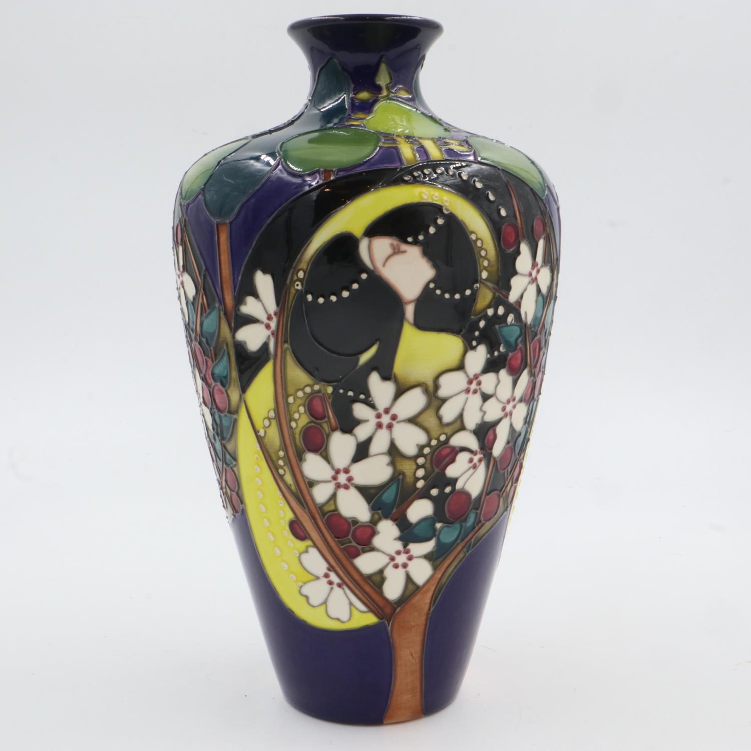 Kerri Goodwin for Moorcroft, a large trial vase in the Tamlaine pattern, seconds quality, H: 32