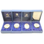 Four Halcyon Days enamel patch boxes, each with certificates. UK P&P Group 1 (£16+VAT for the