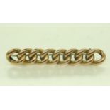 Edwardian 9ct gold chain-link brooch, unmarked, L: 35 mm, 2.3g. UK P&P Group 0 (£6+VAT for the first