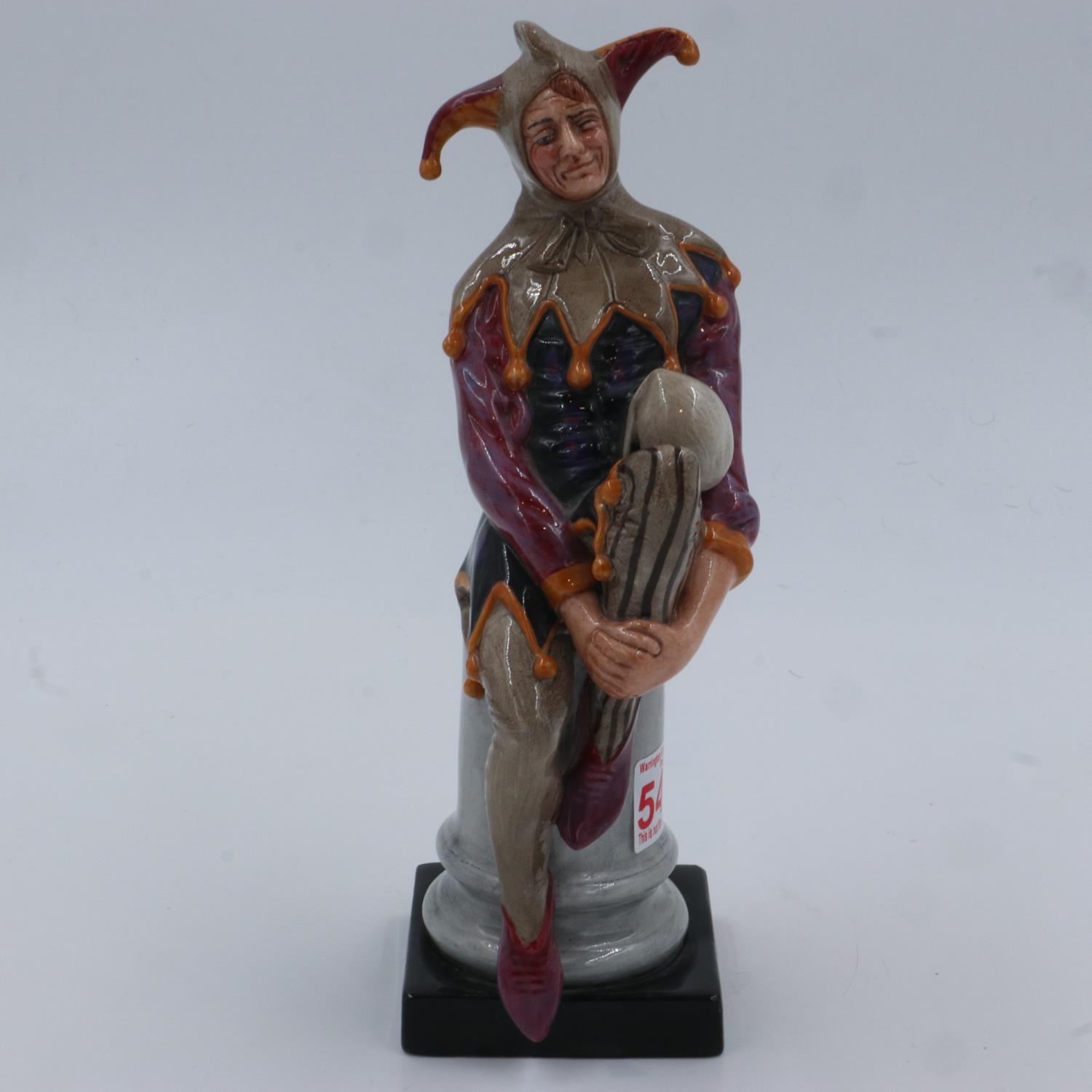 Charles Noke Royal Doulton figurine, The Jester, H: 25 cm, no cracks or chips. UK P&P Group 2 (£20+