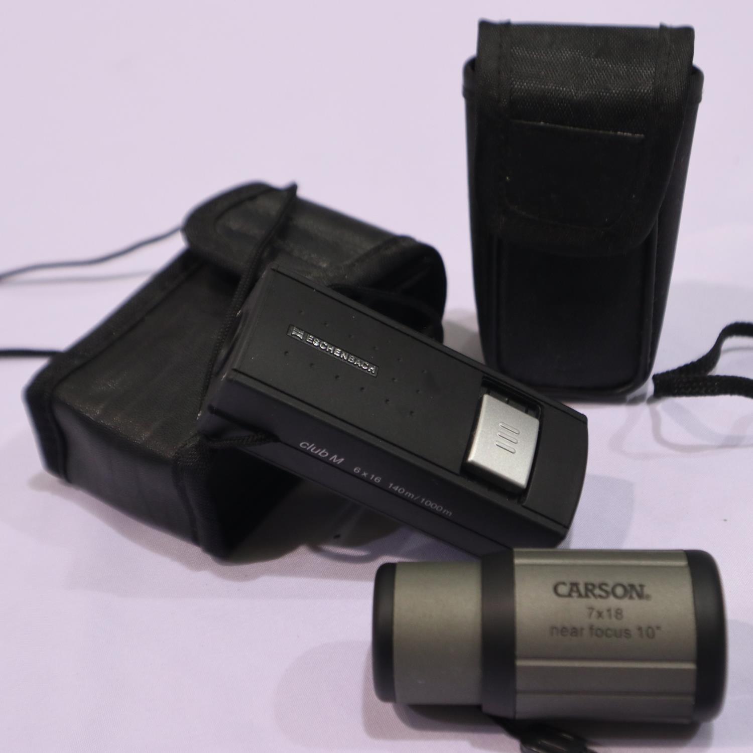 Two mini monoscopes, Eschenbach and Carson 7 x 15. UK P&P Group 1 (£16+VAT for the first lot and £