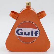 Orange Golf oil can, H: 24 cm. UK P&P Group 3 (£30+VAT for the first lot and £8+VAT for subsequent