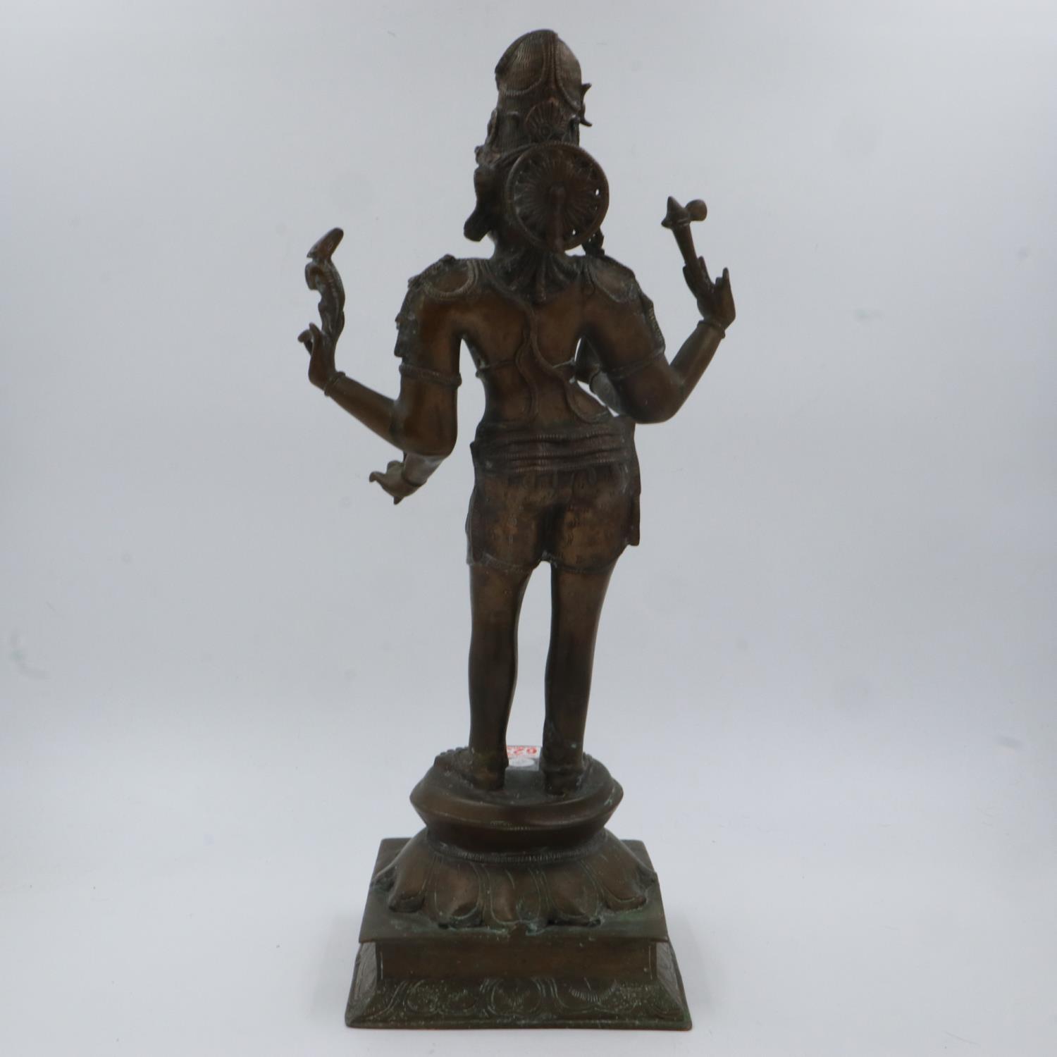 Bronze four armed statue of Pashupati (avatar of Shiva), H: 60 cm. UK P&P Group 3 (£30+VAT for the - Bild 2 aus 2