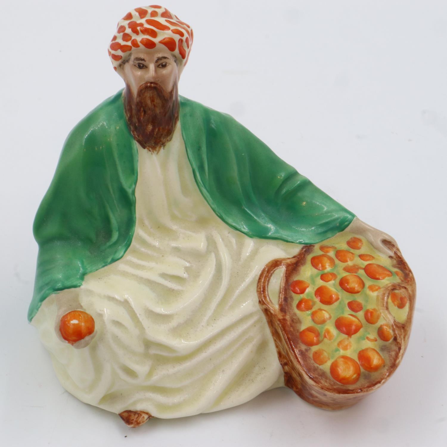 Rare Falcon Ware figurine, The Orange Seller, H: 13 cm, no chips or cracks. UK P&P Group 2 (£20+
