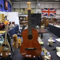 Spanish classical 4/4 acoustic guitar by Almeria, no tuners/strings. Not available for in-house P&P