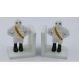 Cast iron Michelin Man bookends, H: 13 cm. UK P&P Group 2 (£20+VAT for the first lot and £4+VAT