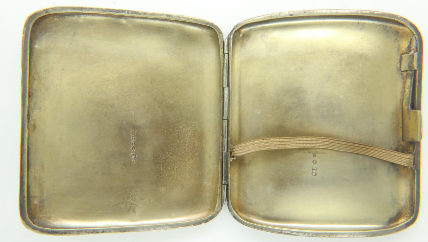 Victorian hallmarked silver cigarette case with chased decoration, 98g. UK P&P Group 1 (£16+VAT - Image 3 of 3