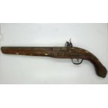 Replica flintlock pistol, L: 45 cm. UK P&P Group 1 (£16+VAT for the first lot and £2+VAT for