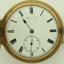 WALTER WEST, LIVERPOOL: an 18ct gold cased full hunter pocket watch, crown wind, having a circular
