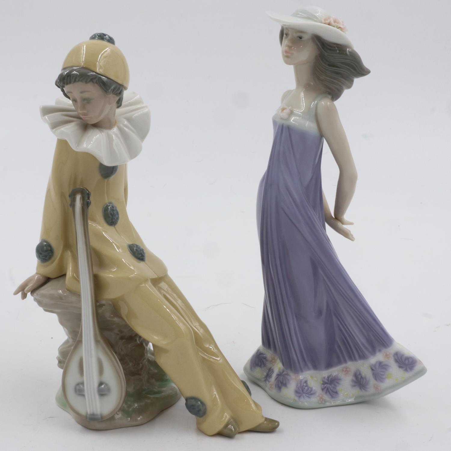 Lladro and Nao figurines, largest H: 22 cm, no cracks or chips. UK P&P Group 2 (£20+VAT for the