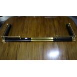 Modern brass mounted fire kerb, L: 130 cm, not available for in house P+P