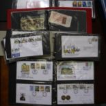 Three albums of first day covers and stamp booklets. Not available for in-house P&P