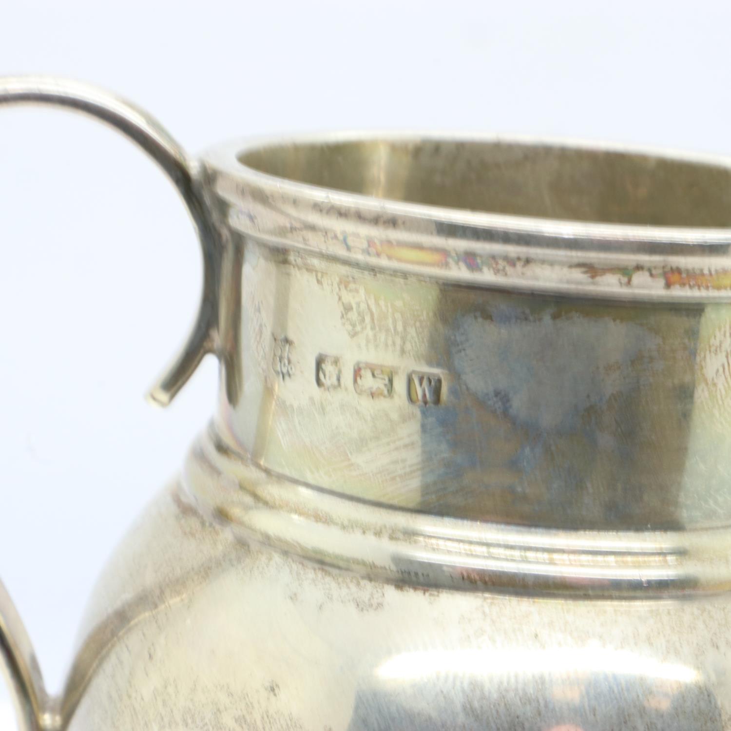 Hallmarked silver cream jug, 119g, H: 80mm. UK P&P Group 1 (£16+VAT for the first lot and £2+VAT for - Image 2 of 2