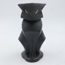 Cast iron Art Deco style cat doorstop, H: 26 cm. UK P&P Group 3 (£30+VAT for the first lot and £8+