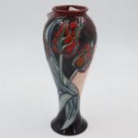 Moorcroft tall vase, no chips or cracks, 28cm H. UK P&P Group 2 (£20+VAT for the first lot and £4+