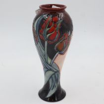 Moorcroft tall vase, no chips or cracks, 28cm H. UK P&P Group 2 (£20+VAT for the first lot and £4+