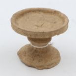 Han Dynasty white clay candle stand, H: 60 mm. UK P&P Group 1 (£16+VAT for the first lot and £2+